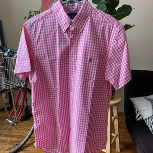 Pink checkered Ralph Lauren short sleeve shirt